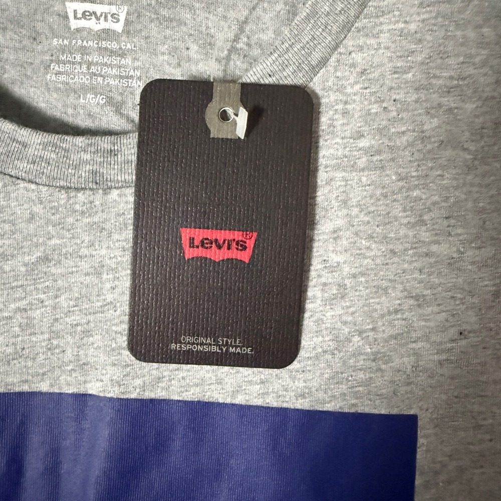 Levi's Sportswear Logo Graphic Tee Women's Large Gray NWT Crew Neck Short Sleeve - Picture 2 of 6